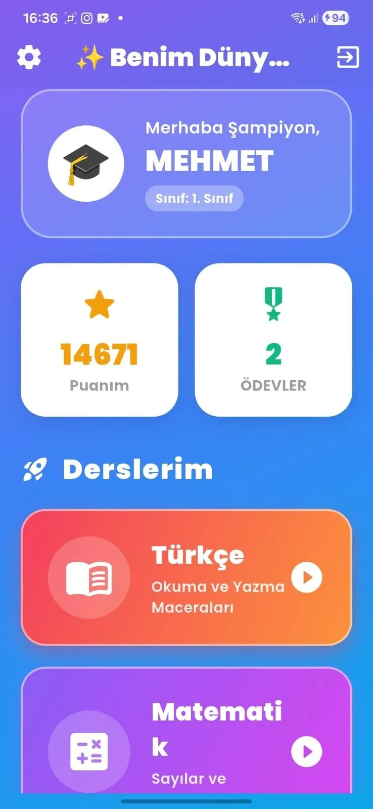 Oyunlaştırılmış Eğitim Platformu ekran görüntüsü 1