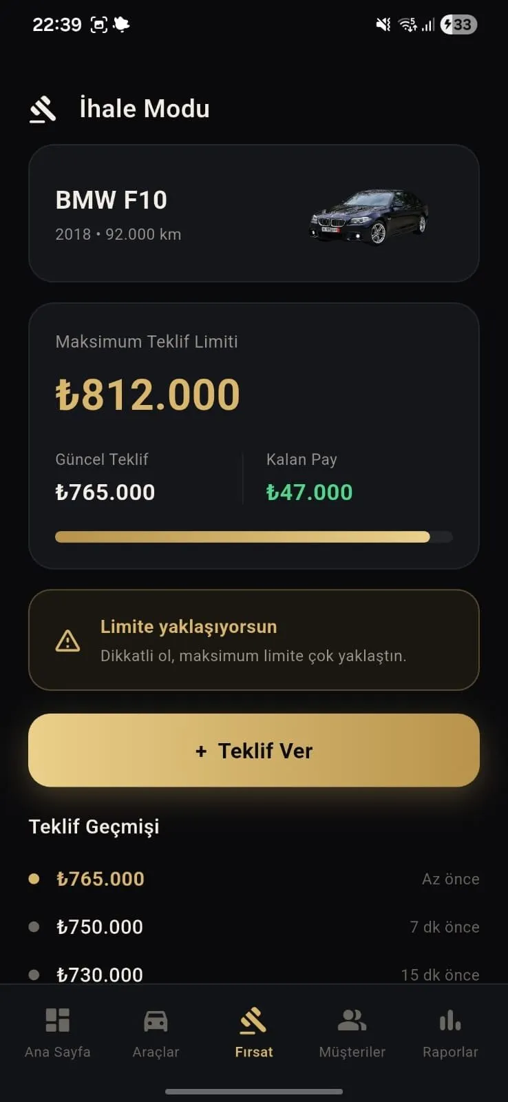 Araç Satış ve Stok Takibi ekran görüntüsü 2