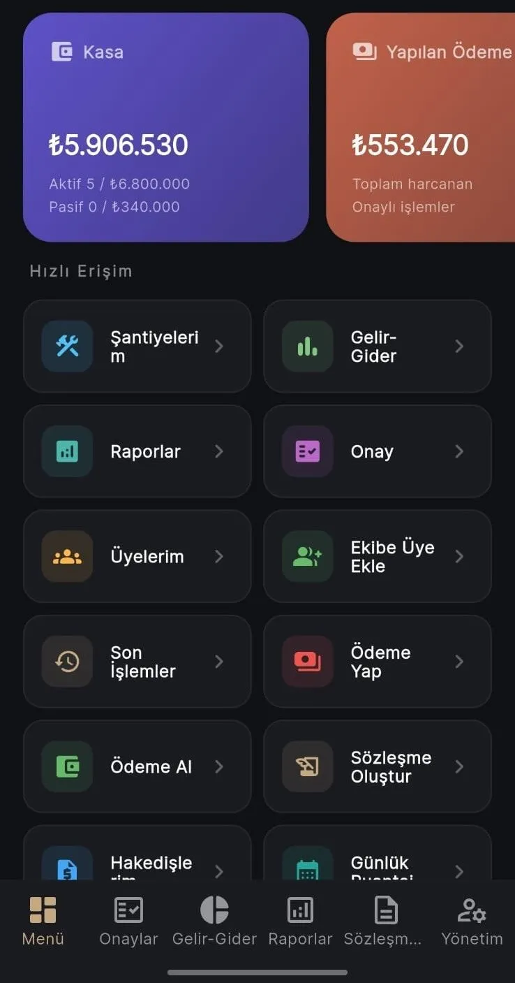 İnşaat Yönetim Sistemi (ERP) ekran görüntüsü 4