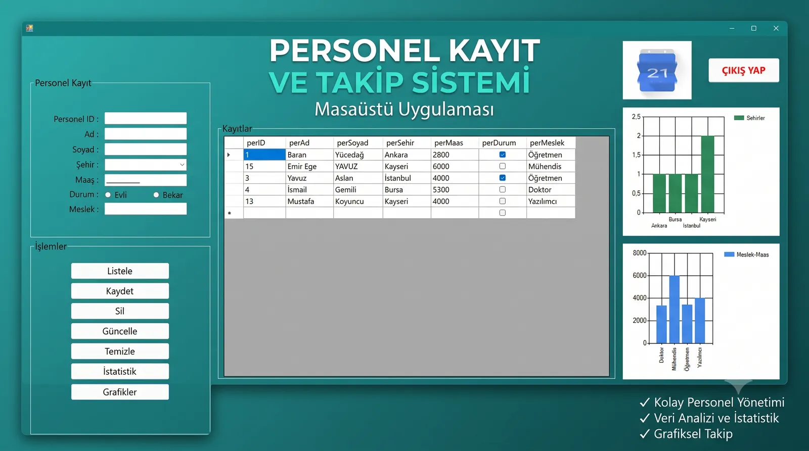 Personel Kayıt ve Takip tanıtım görseli
